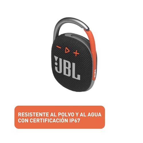 JBL Clip 4 - Portable Mini Bluetooth Speaker, big audio and punchy bass, integrated carabiner, IP67 waterproof and dustproof, 10 hours of playtime, speaker for home, outdoor and travel (Red)