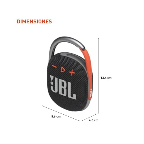 JBL Clip 4 - Portable Mini Bluetooth Speaker, big audio and punchy bass, integrated carabiner, IP67 waterproof and dustproof, 10 hours of playtime, speaker for home, outdoor and travel (Red)