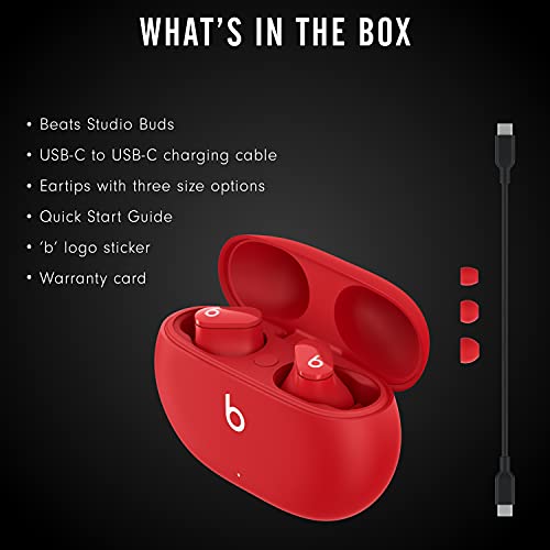 Beats Studio Buds - True Wireless Noise Cancelling Earbuds - Compatible with Apple & Android, Built-in Microphone, IPX4 Rating, Sweat Resistant Earphones, Class 1 Bluetooth Headphones - White