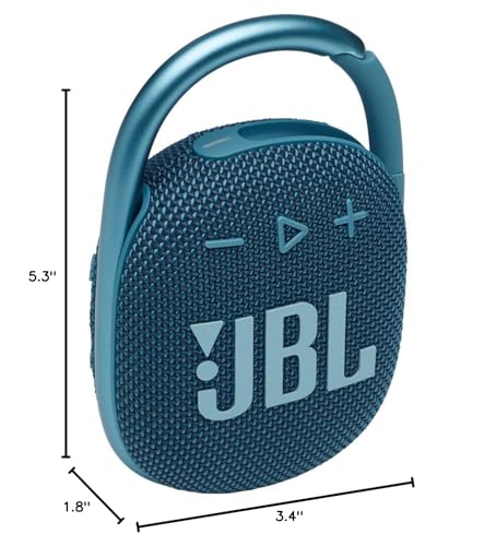 JBL Clip 4 - Portable Mini Bluetooth Speaker, big audio and punchy bass, integrated carabiner, IP67 waterproof and dustproof, 10 hours of playtime, speaker for home, outdoor and travel (Red)