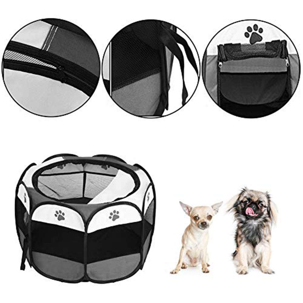 Portable Pet Playpen, Dog Playpen Foldable Pet Exercise Kennel Pen Tents Dog House Playground for Cat/Puppy Dog Indoor Outdoor Travel Use