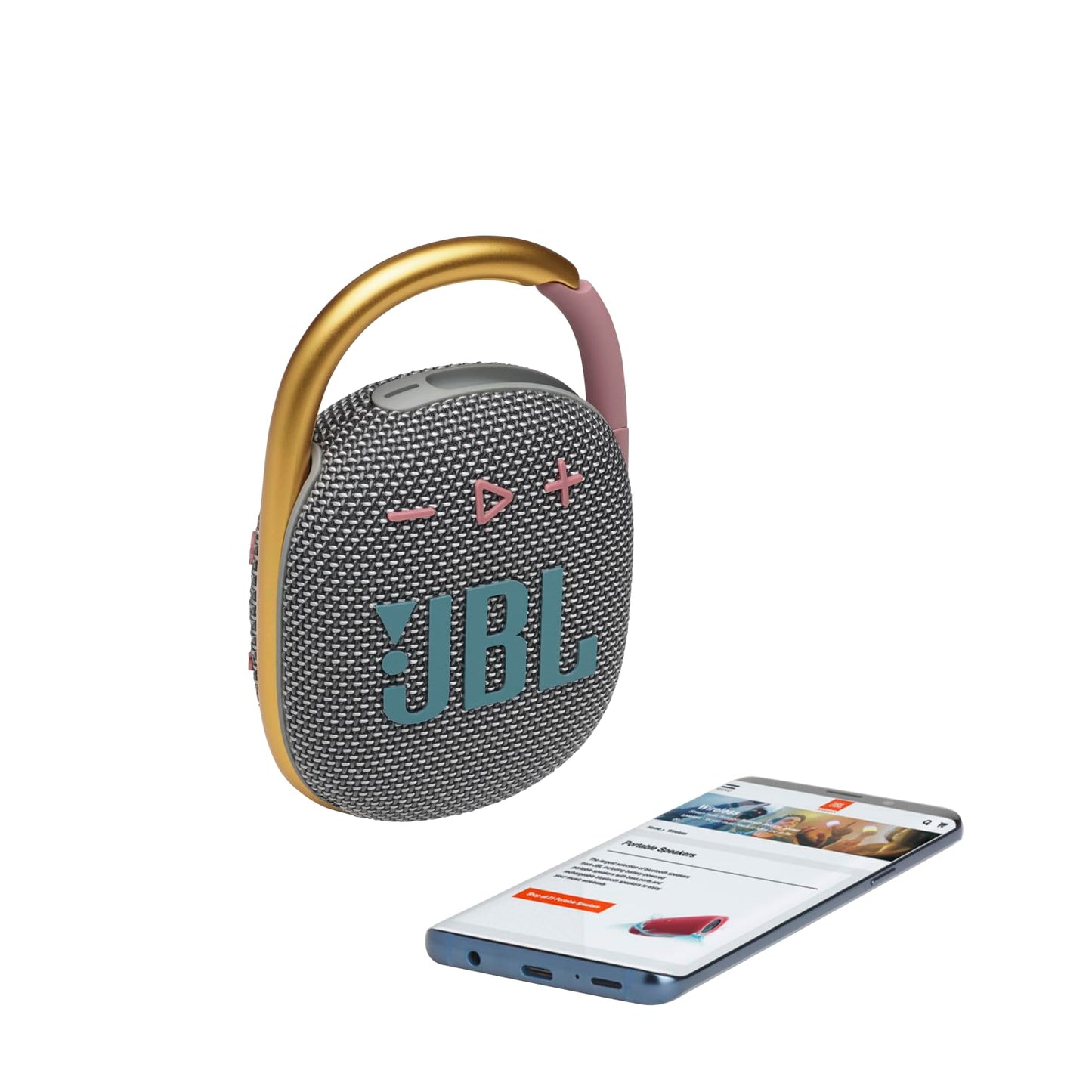 JBL Clip 4 - Portable Mini Bluetooth Speaker, big audio and punchy bass, integrated carabiner, IP67 waterproof and dustproof, 10 hours of playtime, speaker for home, outdoor and travel (Red)