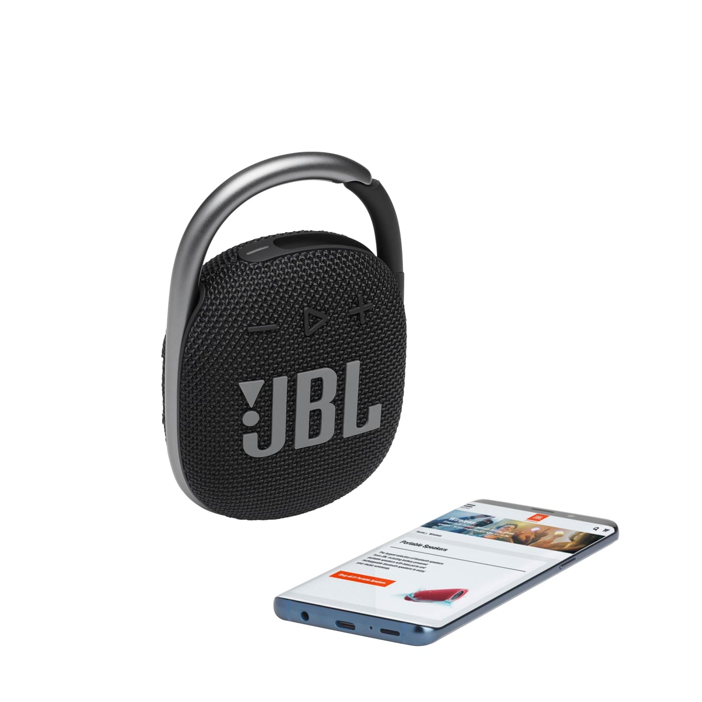 JBL Clip 4 - Portable Mini Bluetooth Speaker, big audio and punchy bass, integrated carabiner, IP67 waterproof and dustproof, 10 hours of playtime, speaker for home, outdoor and travel (Red)