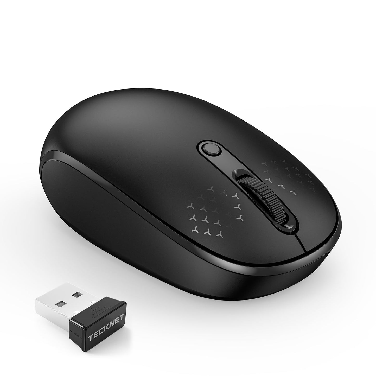 TECKNET Wireless Mouse, 2.4G Quiet Computer Mouse with USB Receiver, 4 Buttons Portable Cordless Mice for Chromebook, Laptop, PC, Mac, 800/1200/1600 DPI - Pink - DSP Warehouse