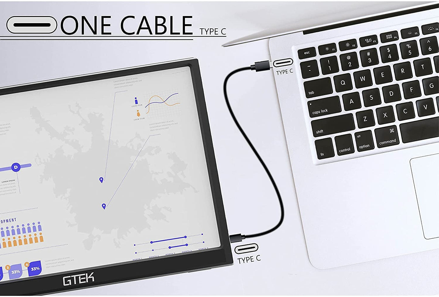 GTek Portable Monitor 15.8 Inch IPS Full HD 1920 x 1080P Screen with Speaker, Second Dual Computer Display, Wider Than 15.6 Inch, External Travel Monitor for MacBook Laptop PC, Includes Smart Cover