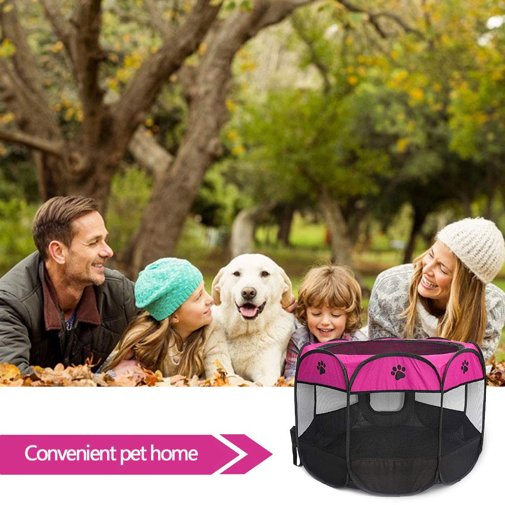 Portable Pet Playpen, Dog Playpen Foldable Pet Exercise Kennel Pen Tents Dog House Playground for Cat/Puppy Dog Indoor Outdoor Travel Use