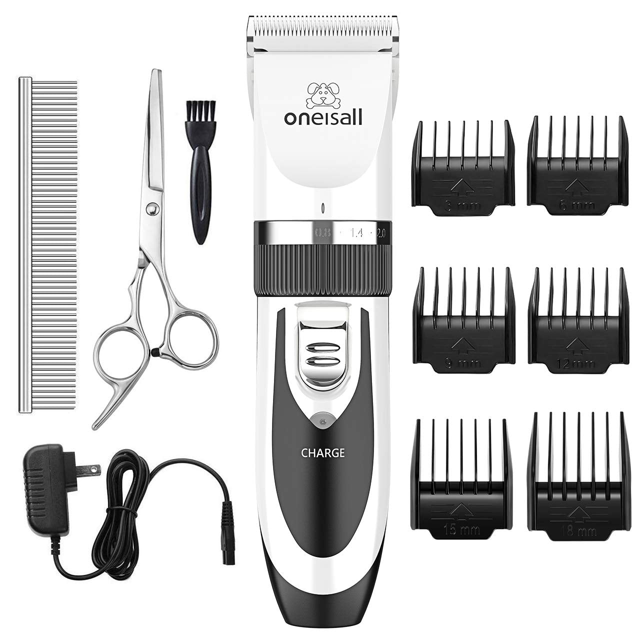 oneisall Dog Shaver Clippers Low Noise Rechargeable Cordless Electric Quiet Hair Clippers Set for Dogs Cats Pets - DSP Warehouse