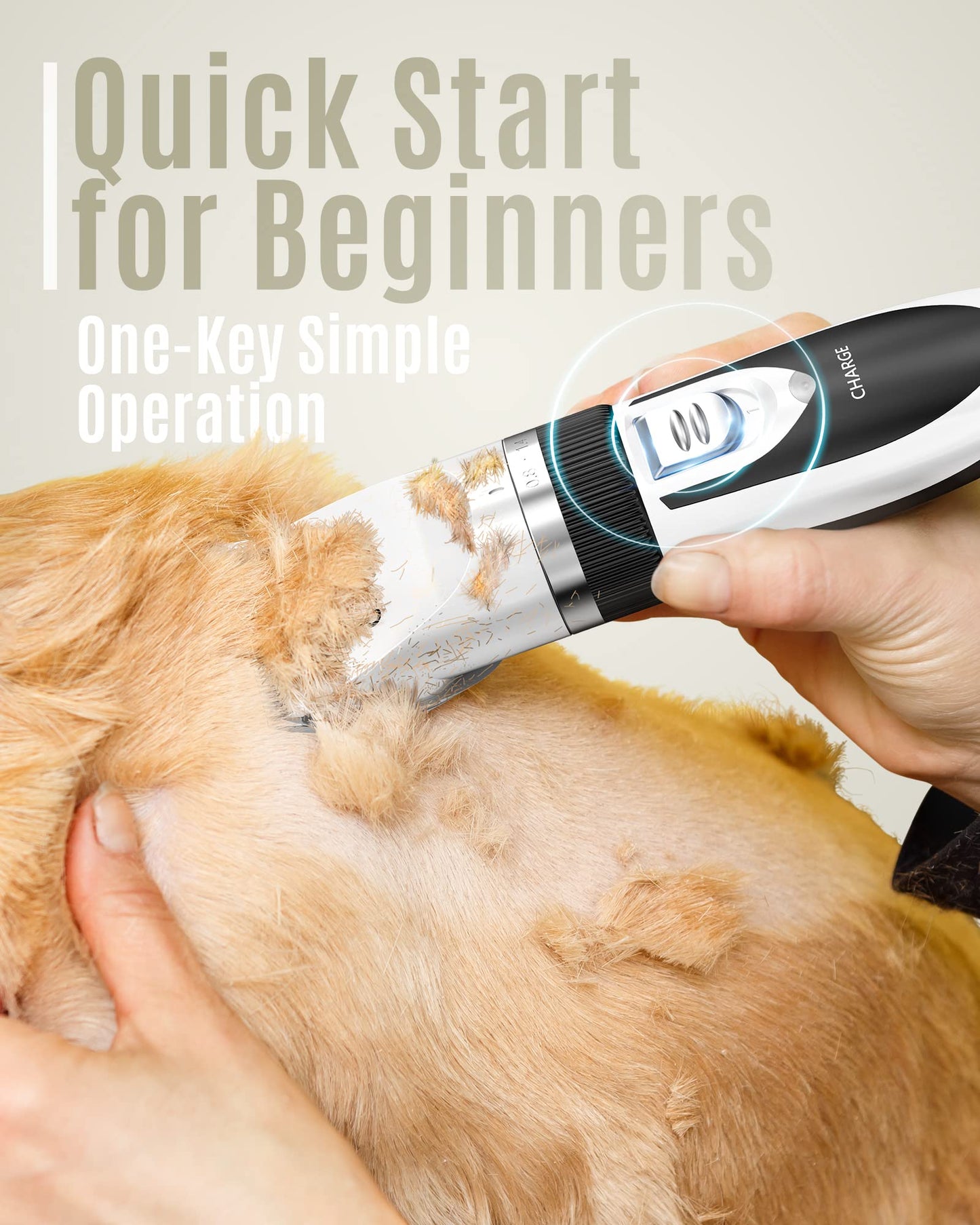 oneisall Dog Shaver Clippers Low Noise Rechargeable Cordless Electric Quiet Hair Clippers Set for Dogs Cats Pets - DSP Warehouse